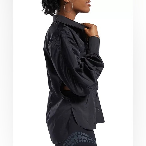 Reebok x Cardi B. Ruched-Sleeve Active Shirt in Black, Plus Size 2X New w/Tag - Picture 12 of 15